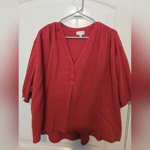 Universal Thread Red V-Neck Blouse